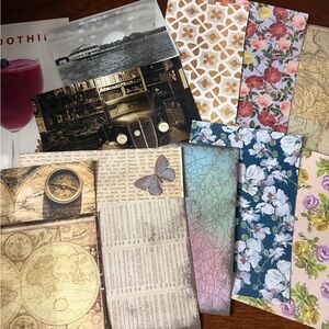 200 Piece Vintage-Themed Scrapbook Junk Journal Paper Set